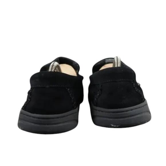 Clarks Shoes Mens 9 Slippers Suede Moccasin Slip On Indoor Outdoor Comfort Black - Picture 2 of 12